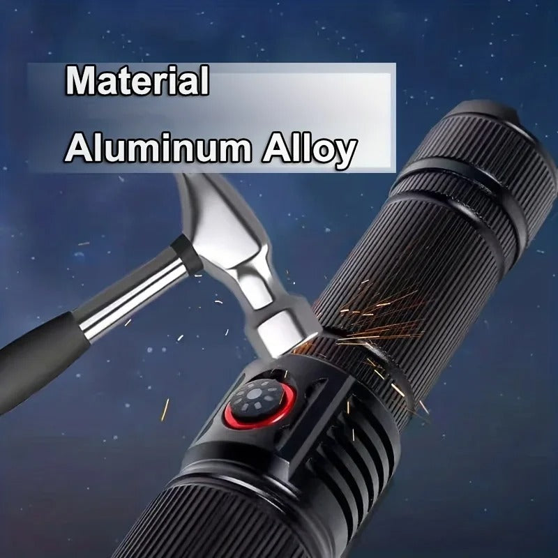 Powerful LED Flashlight Rechargeable Portable Torch White Laser Outdoor Light
