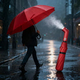 Fully automatic umbrella with rotatable LED flashlight, business wind resistant folding umbrella