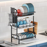 Hashmart 2-Tier Dish Drying Rack with Utensil Holder – Kitchen Dish Organizer