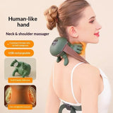 4D Simulated Human Hand Massager with Five Fingers, Electric Deep Tissue Massage Cushion, Wireless USB Rechargeable Portable Device for Neck, Shoulders, Back, Arms, And Legs