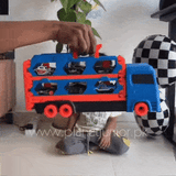 5Ft+ Long Foldable Transport Truck with Race Track & 6 Cars