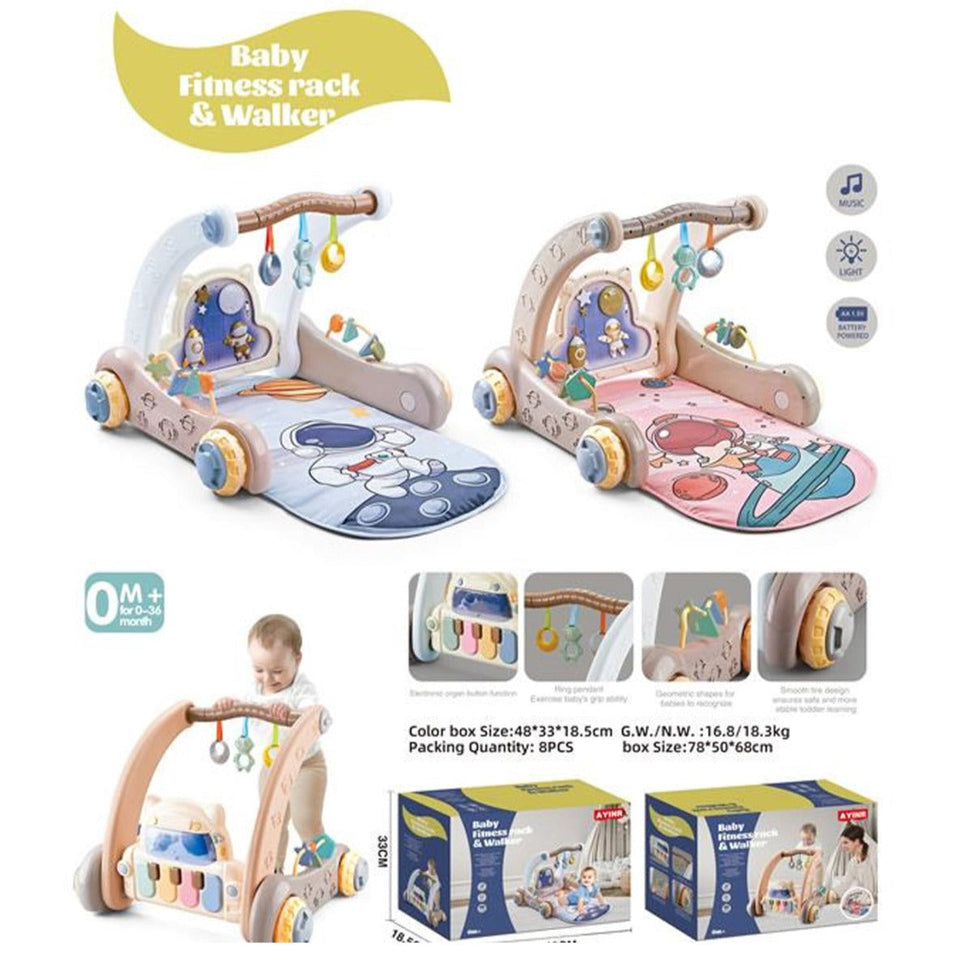 Baby Pedal Piano Playgym + Walker with Hanging Toys
