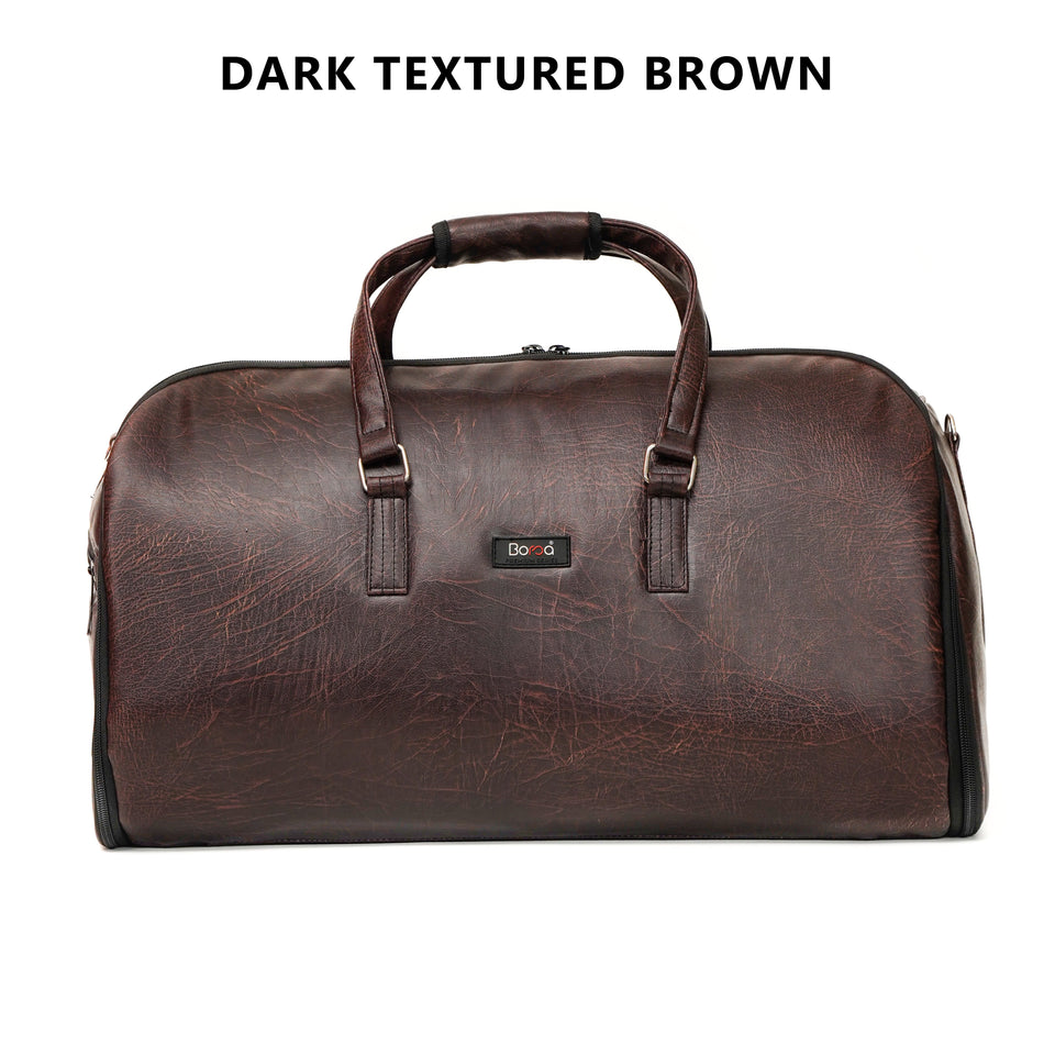 - Leather Garment Duffle & Free Crossbody Bag -