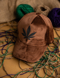 Brown Leaf Suede Cap CC1013