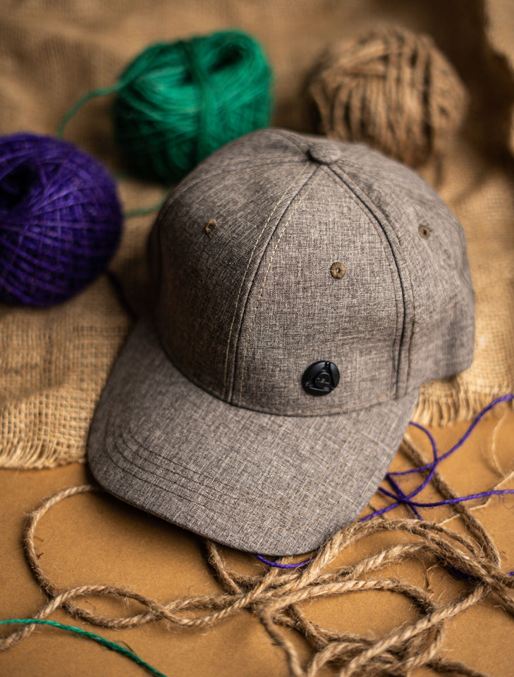 Dull Brown Button Premium Cap