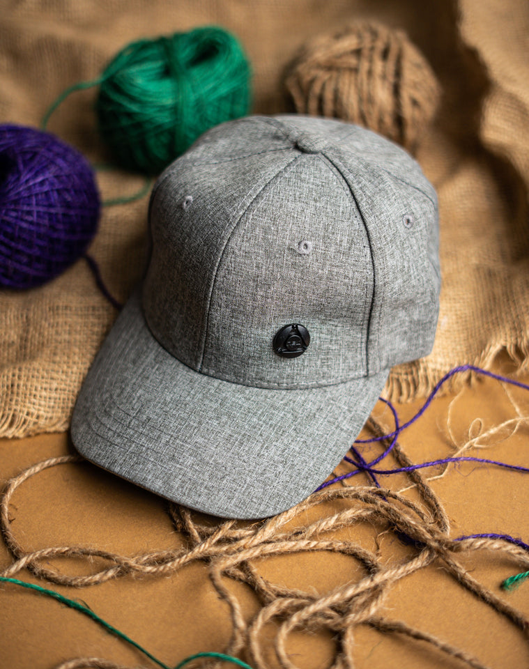 Dull Grey Button Premium Cap