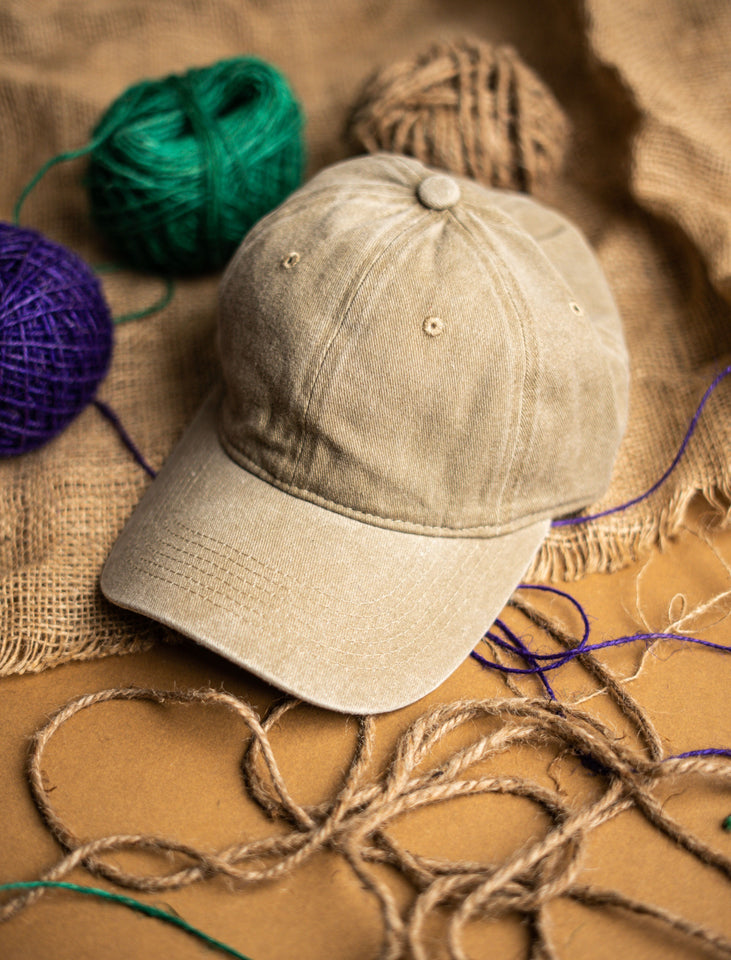 Biege Denim Cap