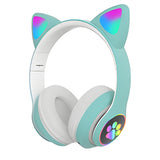 Cat Ear Wireless Headphones with Large Capacity Cute Cartoon Earphones