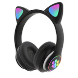 Cat Ear Wireless Headphones with Large Capacity Cute Cartoon Earphones