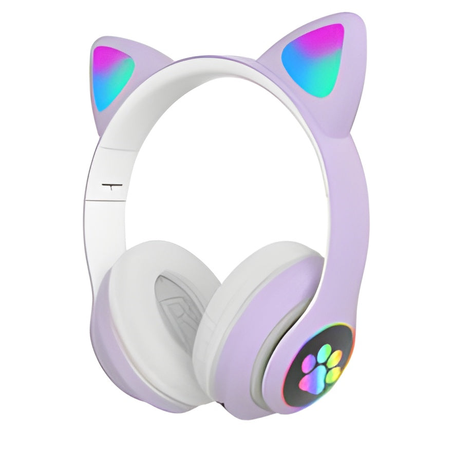 Cat Ear Wireless Headphones with Large Capacity Cute Cartoon Earphones
