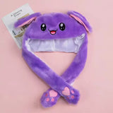 Cute Purple Bunny Winter Hat with Plush Ears & Lights – Soft Warm & Cozy Headwear