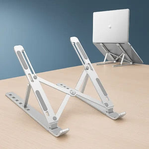 HashMart Metal Body Folding Laptop Stand – Adjustable Ergonomic Laptop Holder