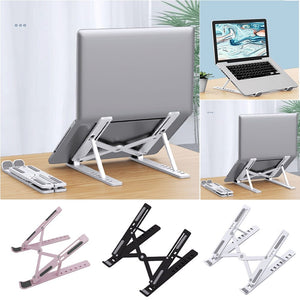 HashMart Metal Body Folding Laptop Stand – Adjustable Ergonomic Laptop Holder