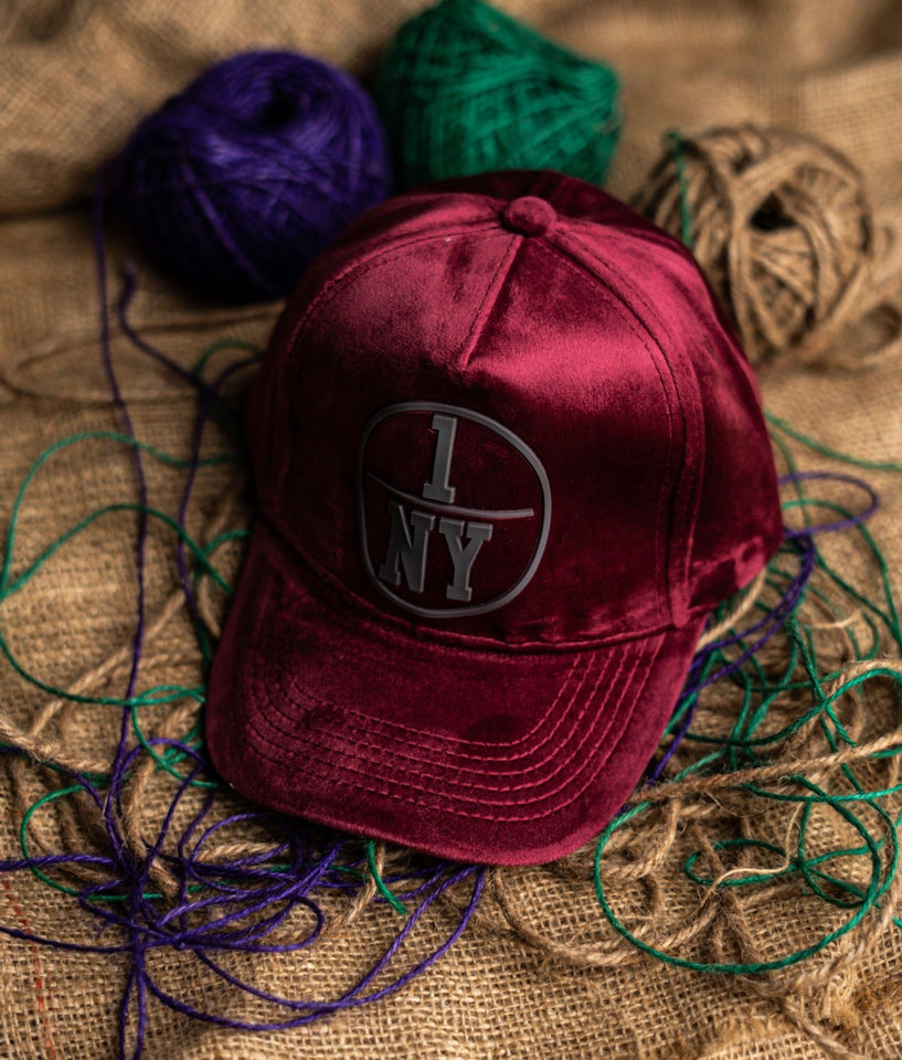 Maroon NY Suede Cap