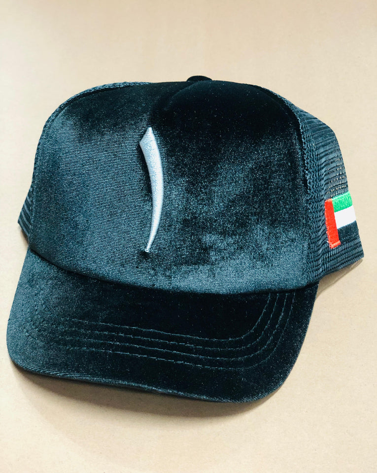 Blue One suede cap