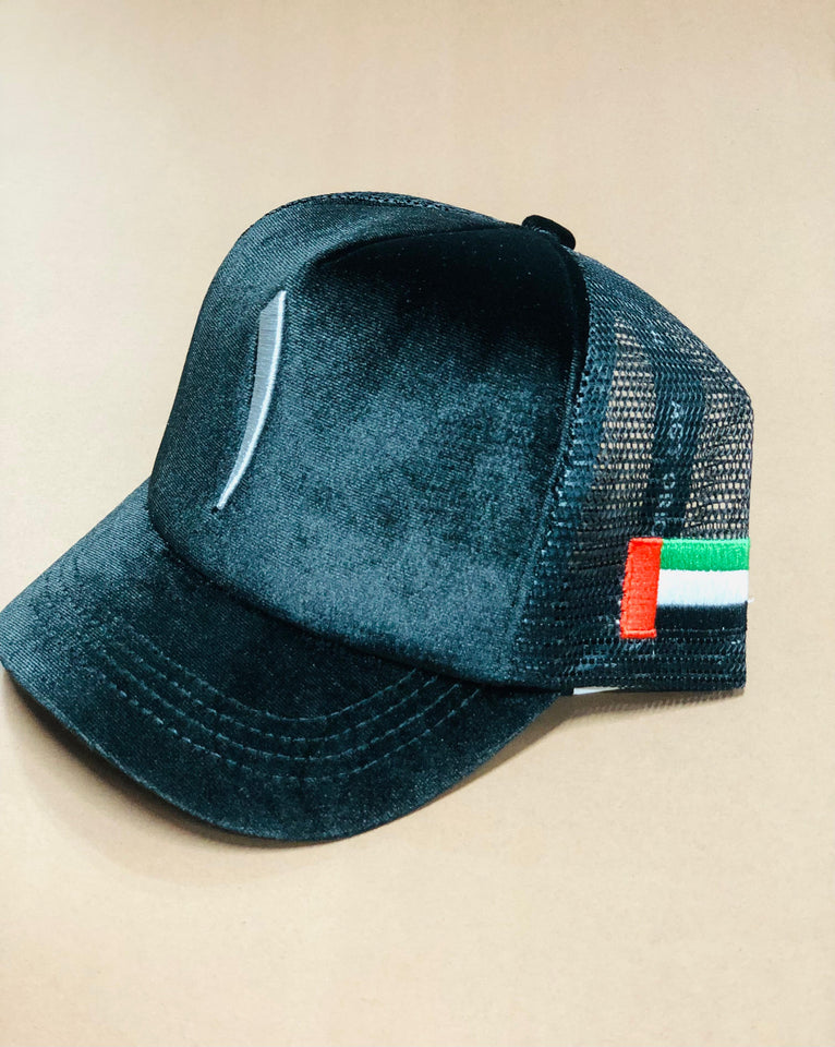Blue One suede cap