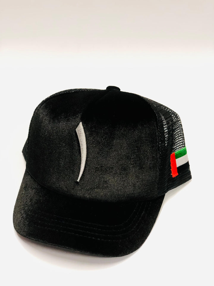 Black One suede cap