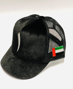 Black One suede cap