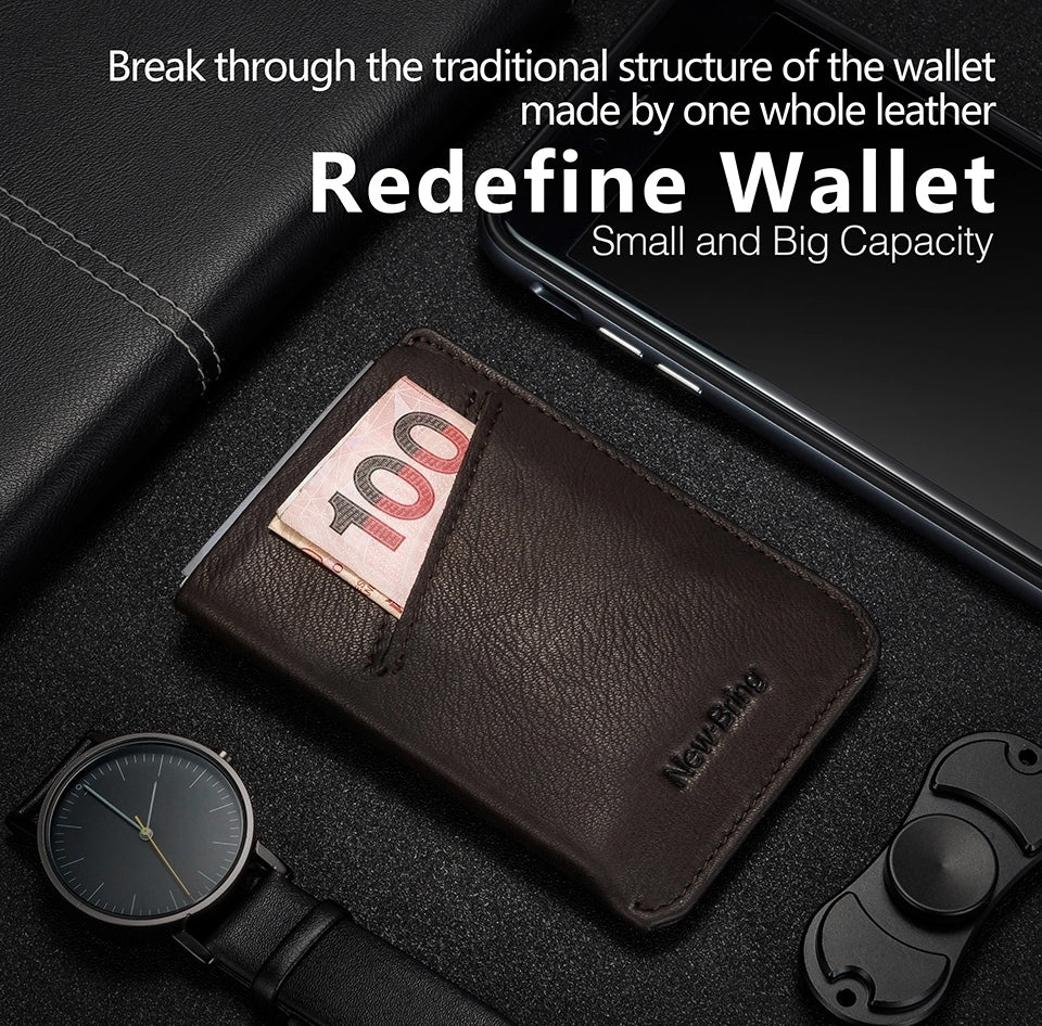 NewBring Slim Business PU Leather Wallet Card Holder