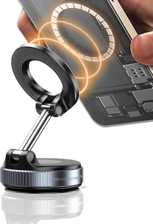 K007 Vacuum Suction Magnetic Bracket – 360° Adjustable Magnetic Phone Holder | Strong Suction Cup | Universal Car & Desk Mount