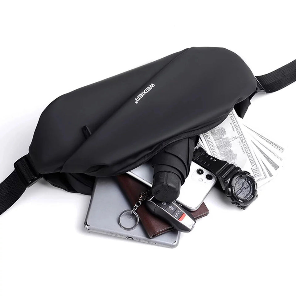 Waterproof Fanny Pack with 4 Zipper Pockets Crossbody Waist Bag