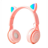 Cat Ear Wireless Headphones Bluetooth 5.0 Large Capacity Cute Cartoon Earphones