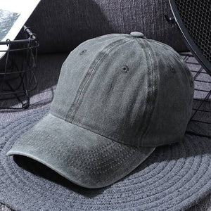 Plain Light Grey Washed Denim Cap