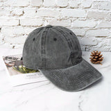 Plain Dark Grey Washed Denim Cap