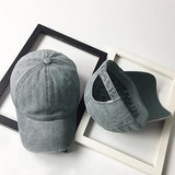 Plain Light Grey Washed Denim Cap