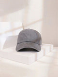 Plain Light Grey Washed Denim Cap
