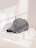 Plain Light Grey Washed Denim Cap