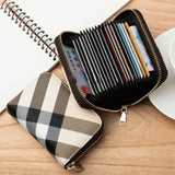 Business Slim Card Holder Zipper Wallet PU Leather