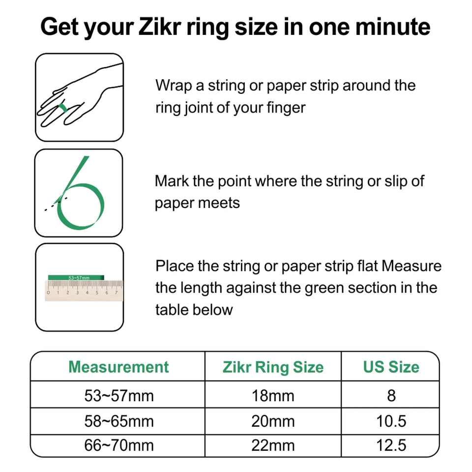 iQibla Zikr Ring Lite  Smart Digital Tasbih Counter