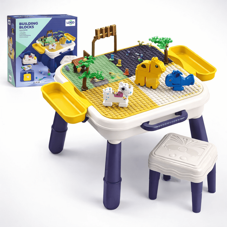 🎨 Activity Blocks Table with Chair – 2-in-1 Creative Play Station
