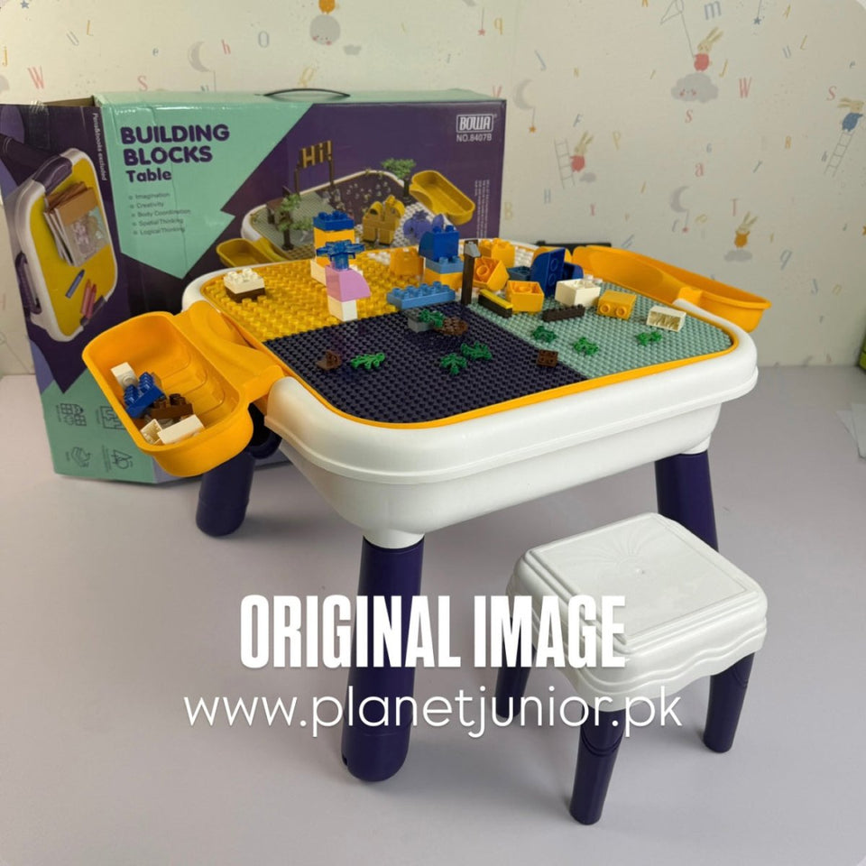 🎨 Activity Blocks Table with Chair – 2-in-1 Creative Play Station