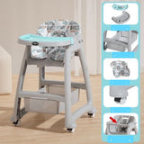 Adjustable Baby Feeding High Chair with Detachable Tray & Safety Harness