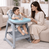Adjustable Baby Feeding High Chair with Detachable Tray & Safety Harness