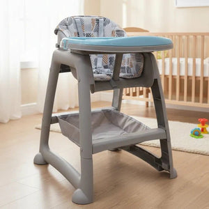 Adjustable Baby Feeding High Chair with Detachable Tray & Safety Harness