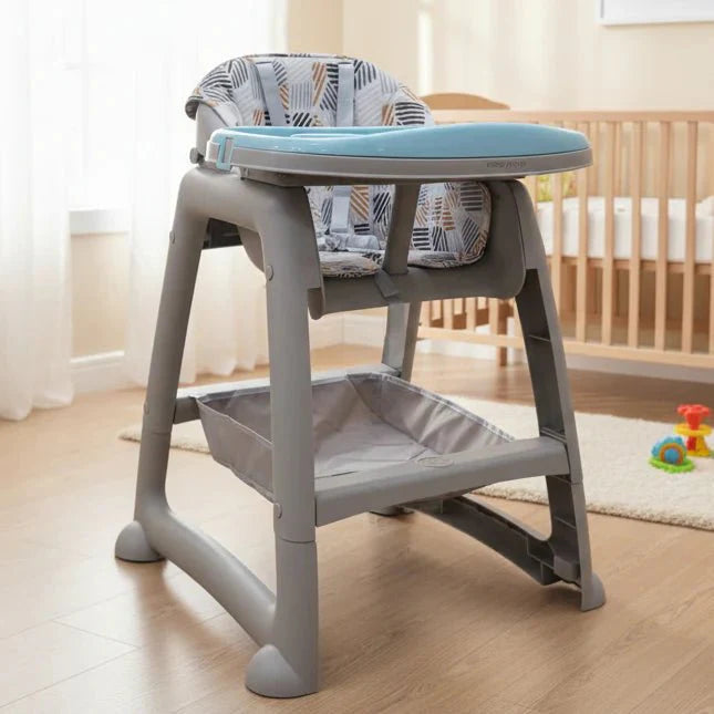 Adjustable Baby Feeding High Chair with Detachable Tray & Safety Harness
