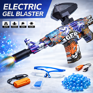 AK-47 Electric Gel Blaster Gun – Auto Repeating Water Bead Rifle with Glow Effect