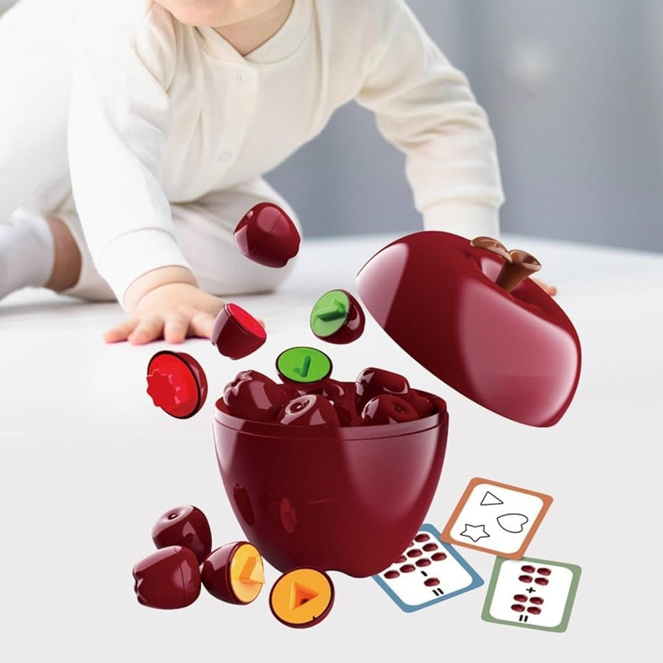 Apple Shape Sorting & Matching Toy – 4-in-1 Educational Learning Game