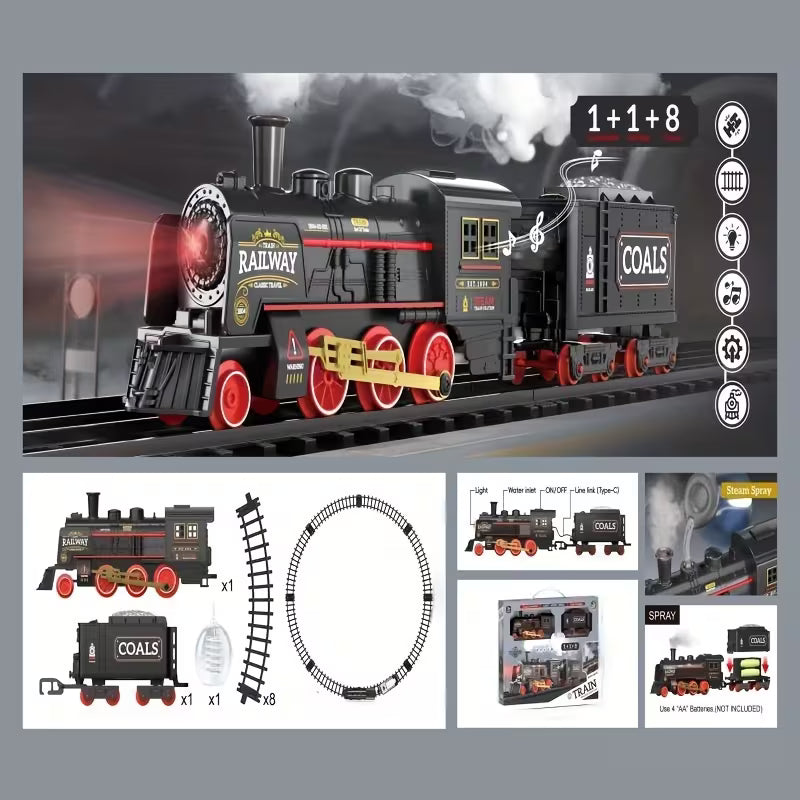Electric Smoke Classic Train Set with Tracks & Cargo Cars