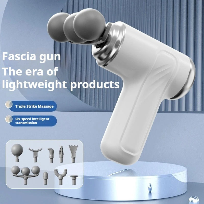 Multi functional home mini 3-head fascia gun for relaxing muscles neck membrane gun electric impact fitness equipment massager