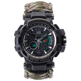 Yuzex Survival Watch, 6 in 1 Paracord Bracelet Compass Watch