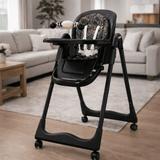 Baby Feeding High Chair with Height Adjustment, Safety Belt & Removable Tray