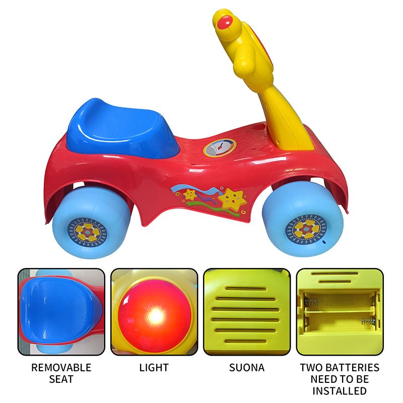 Baby Musical Ride-On Scooter Car – Interactive Push Car for Toddlers with Lights & Sounds