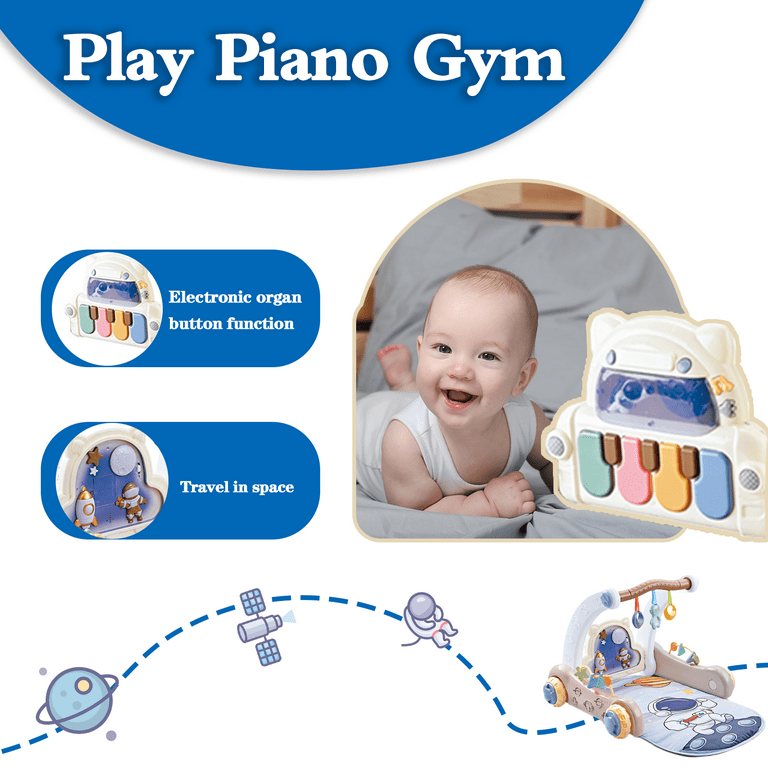 Baby Pedal Piano Playgym + Walker with Hanging Toys