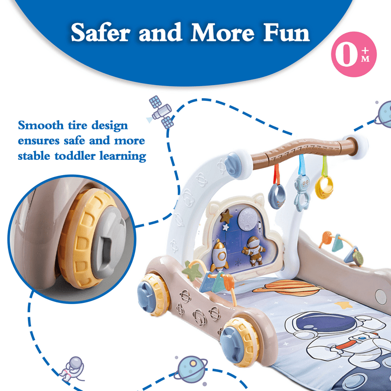 Baby Pedal Piano Playgym + Walker with Hanging Toys