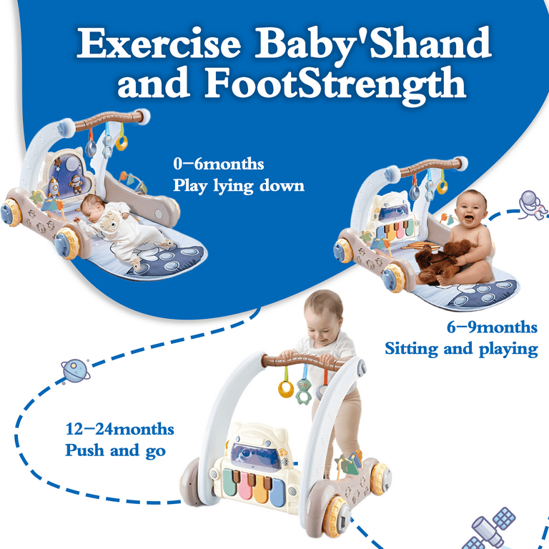 Baby Pedal Piano Playgym + Walker with Hanging Toys