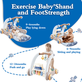 Baby Pedal Piano Playgym + Walker with Hanging Toys